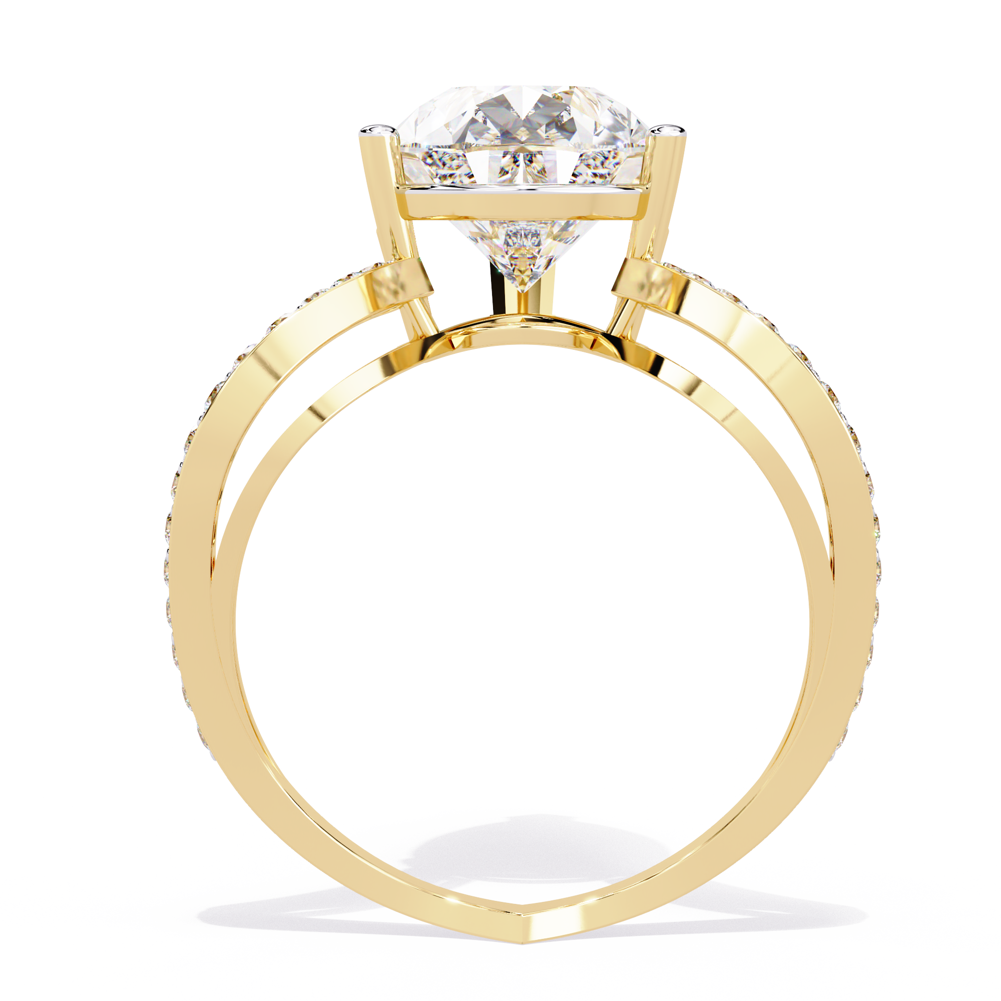 Solitairekart-5 CT Lab Grown Diamond Pear Twist Solitaire Ring